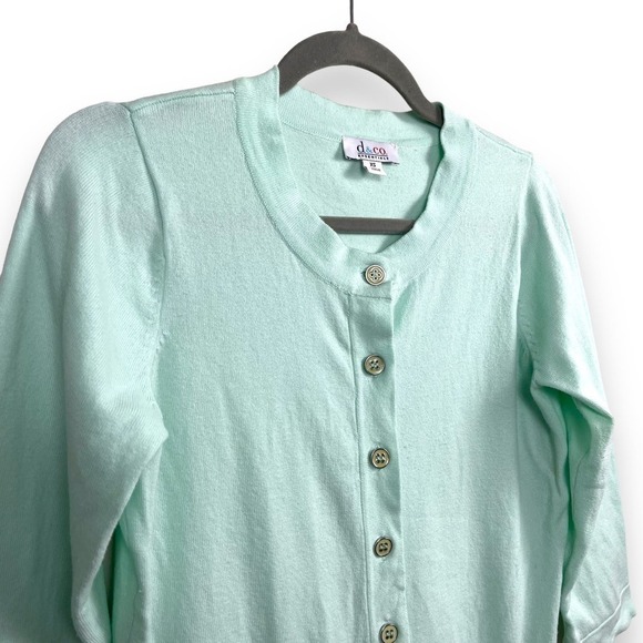 D & Co. Sweater Womens Extra Small Green Cardigan Old Money Grannycore - Picture 4 of 10